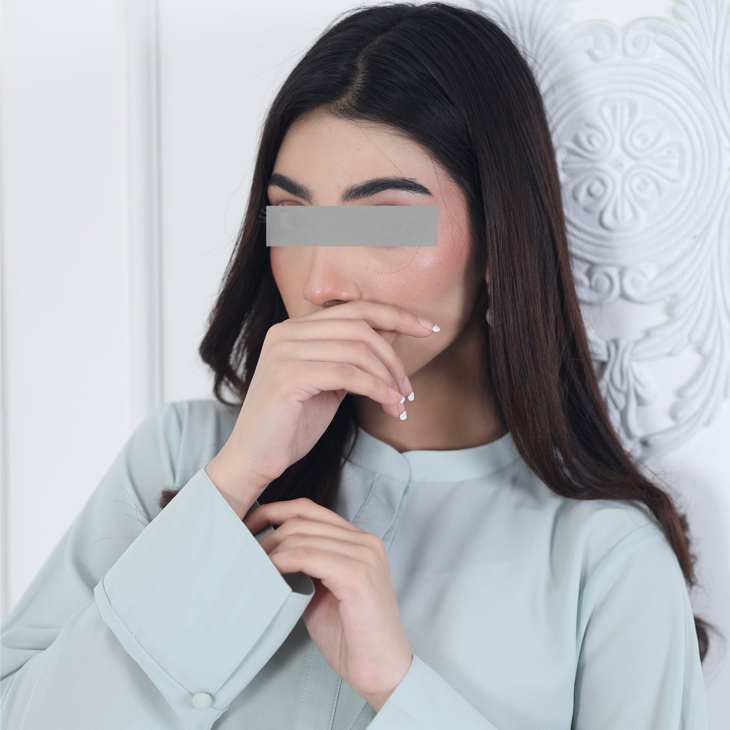 Pale Aqua Embroidered Culottes Set